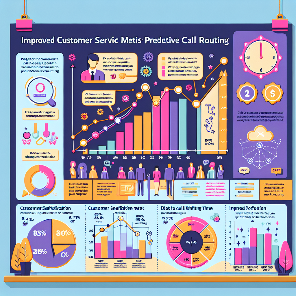 An infographic presenting improved metrics in customer service due to predictive call routing