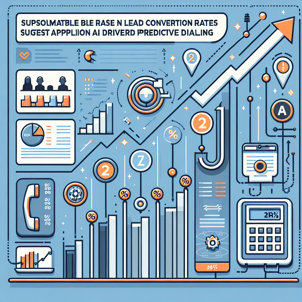 An infographic displaying the significant increase in lead conversion rate of Company X after implementing AI-powered predictive dialing