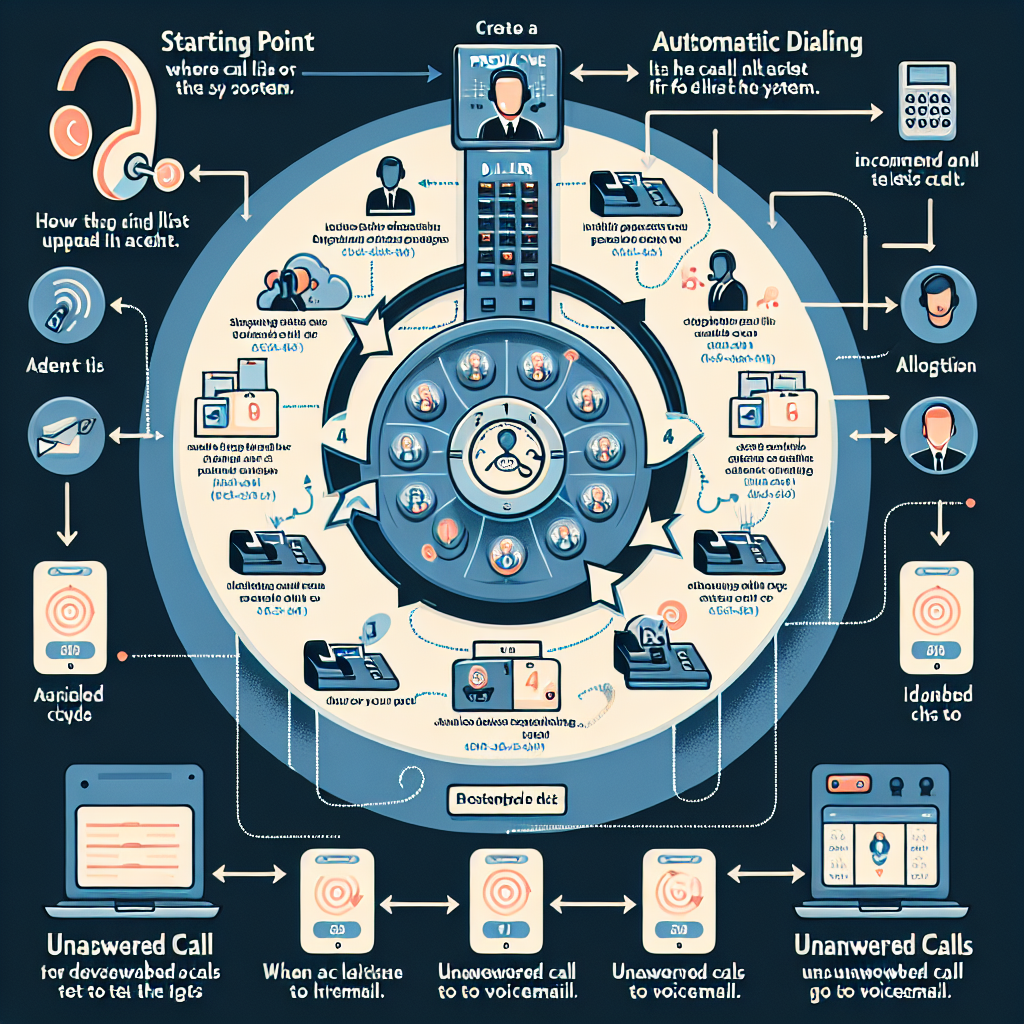 An infographic showing the workflow of a predictive dialer