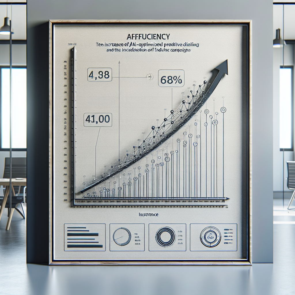 A graphics showing an upward trend representing the positive impact of AI-optimized predictive dialing on an insurance company's outbound call campaigns.