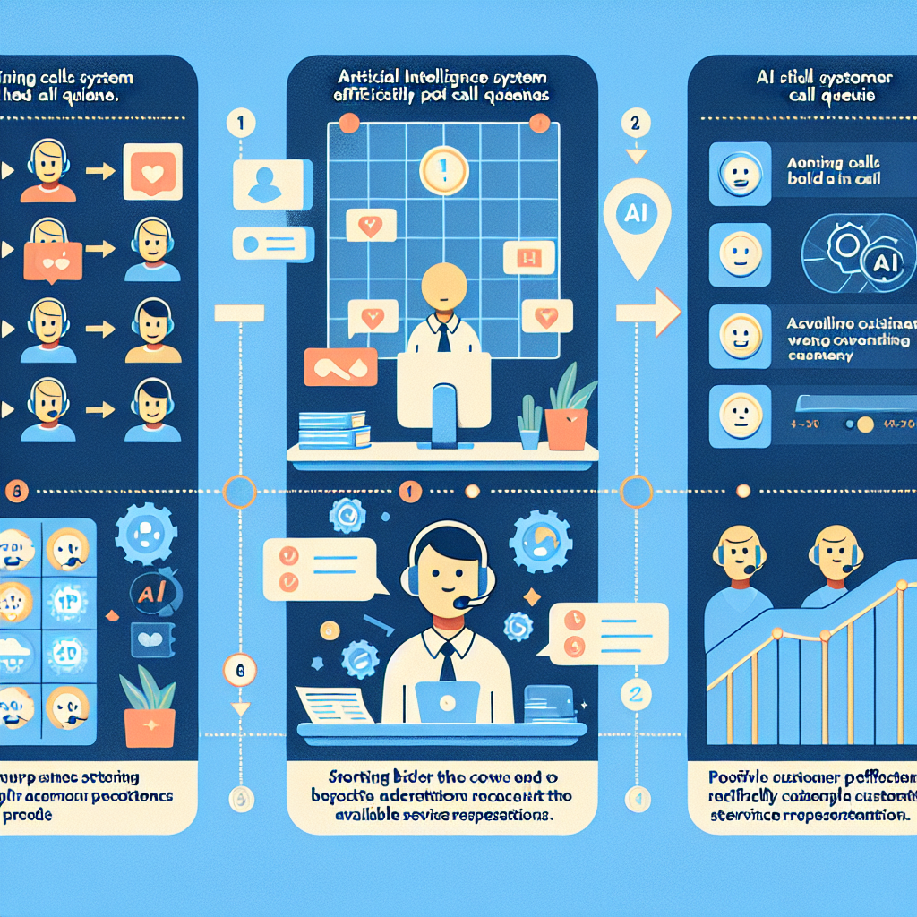 An infographic showing call queues handled efficiently by an AI system