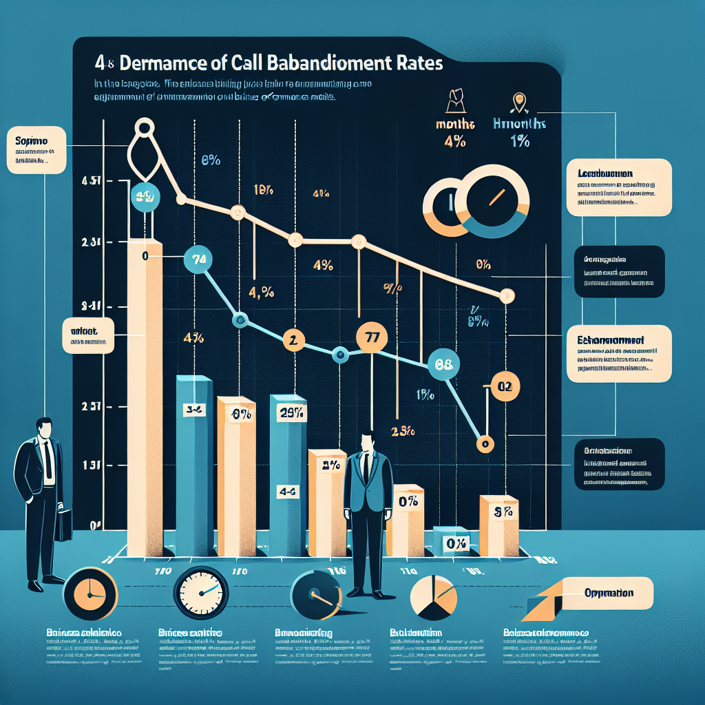 An infographic showing the relationship between lowering call abandonment rates and improved business metrics
