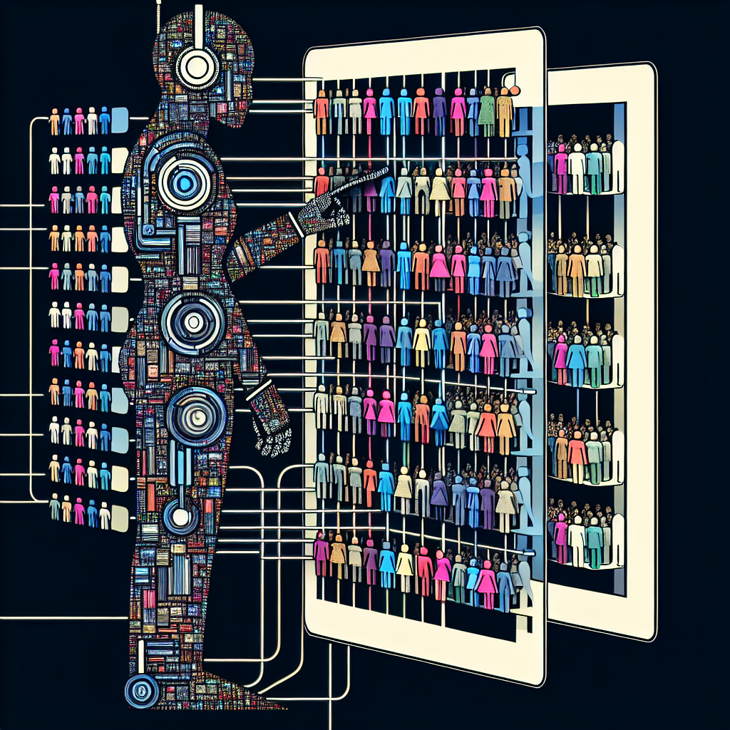 A visual representation showing AI interacting with multiple call queues