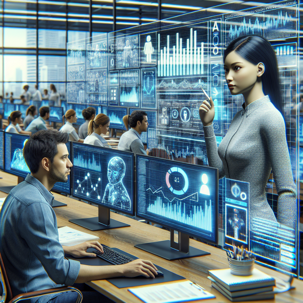 An image showing AI technology managing call queues