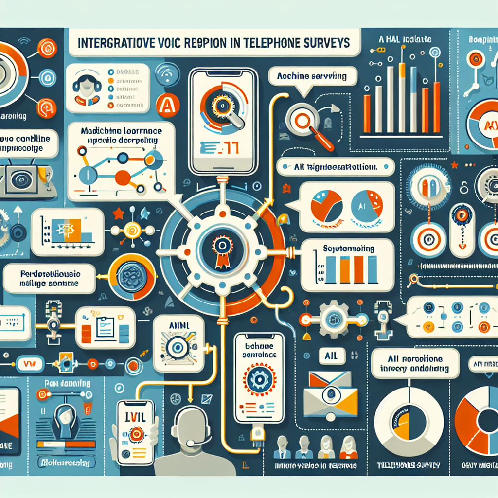 An infographic depicting how AI technologies like IVR and machine learning are used in phone surveys