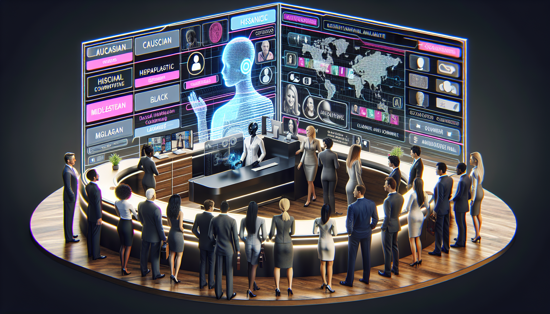An AI receptionist technology facilitating customer interaction