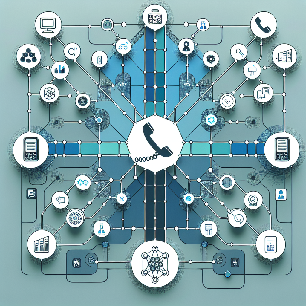A graphic showing a call being routed through multiple decision trees in an AI-infused phone system