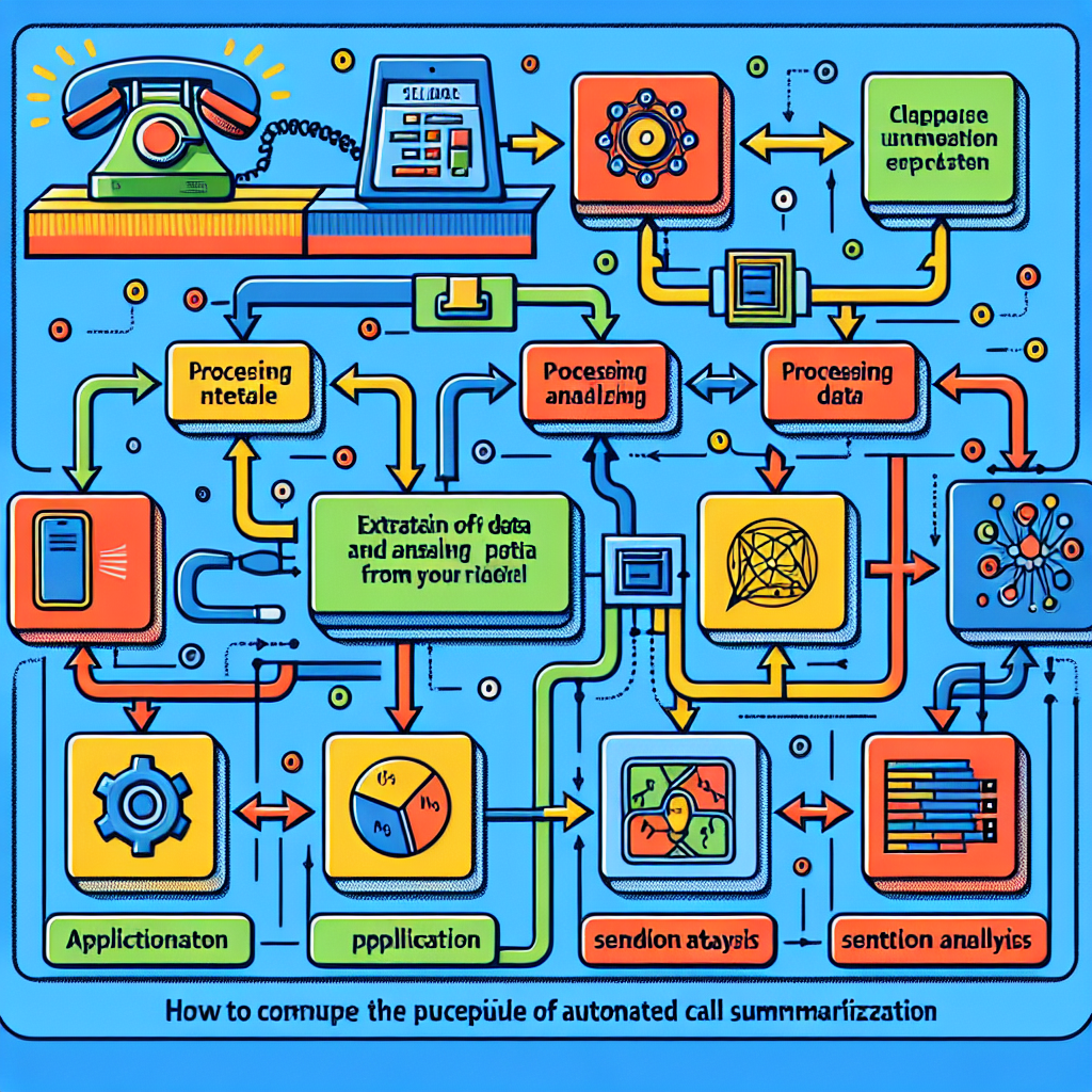 An infographic image illustrating the process of automated call summarization