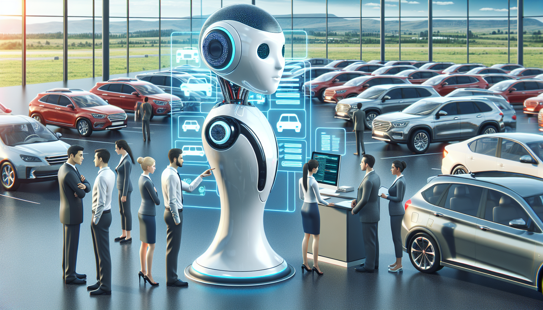 A virtual automotive AI receptionist answering customer queries