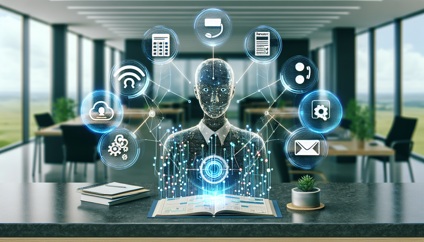 An AI receptionist integrating with a variety of business software tools