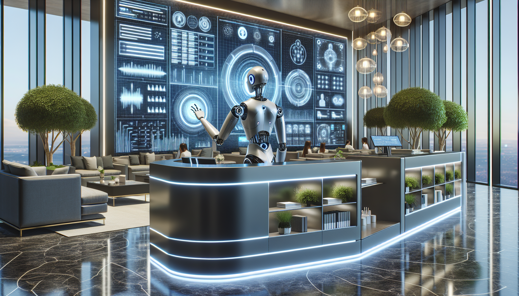 An AI receptionist in operation