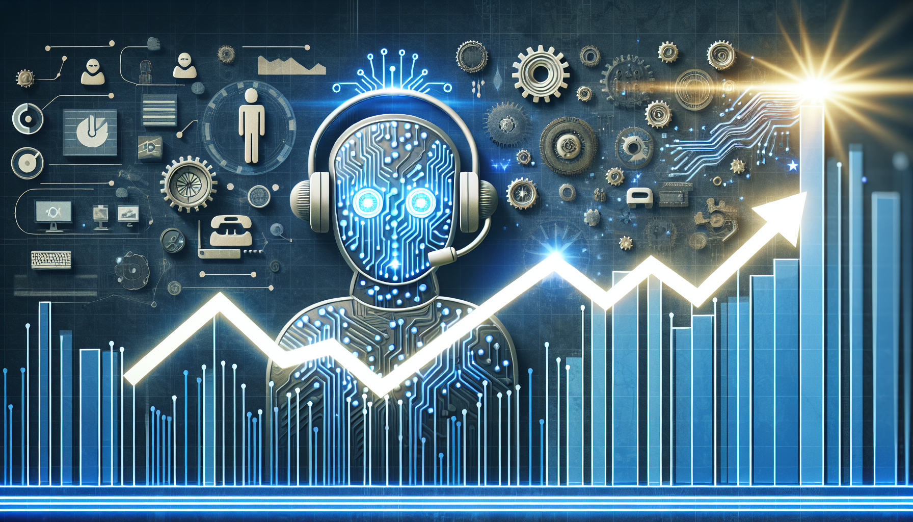 A graphic showing the increased customer retention rates with the use of AI receptionists