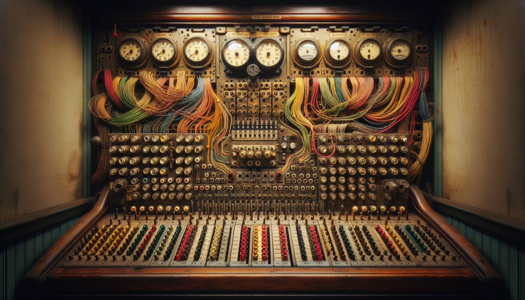 An old telephone switchboard.
