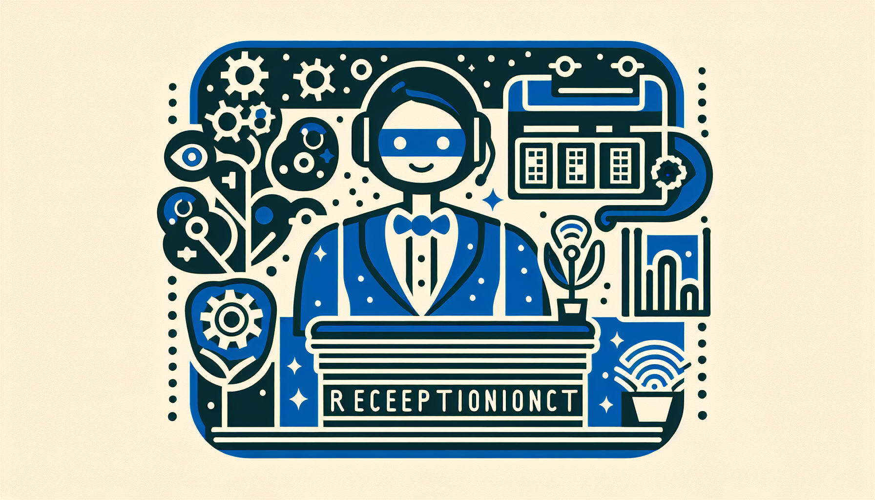 An AI receptionist logo or icon.
