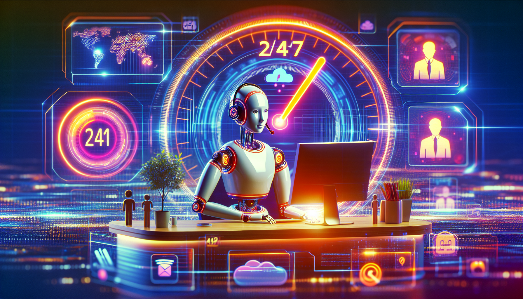An AI-powered virtual receptionist providing 24/7 customer service.