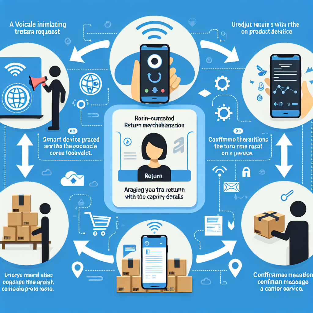 An infographic showing the process of voice-activated RMA