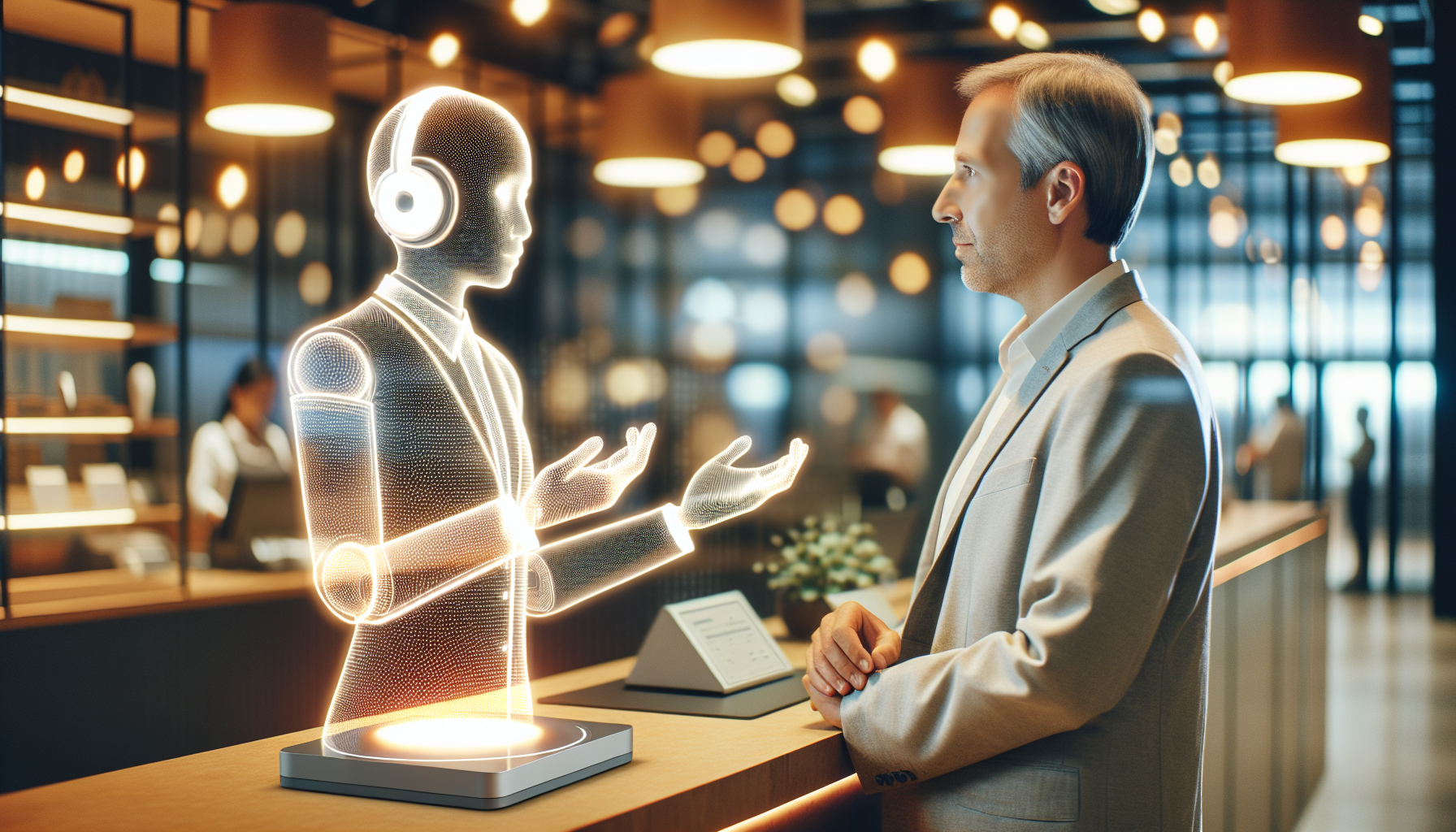 An image illustrating the white-labeled AI receptionist interacting with a customer