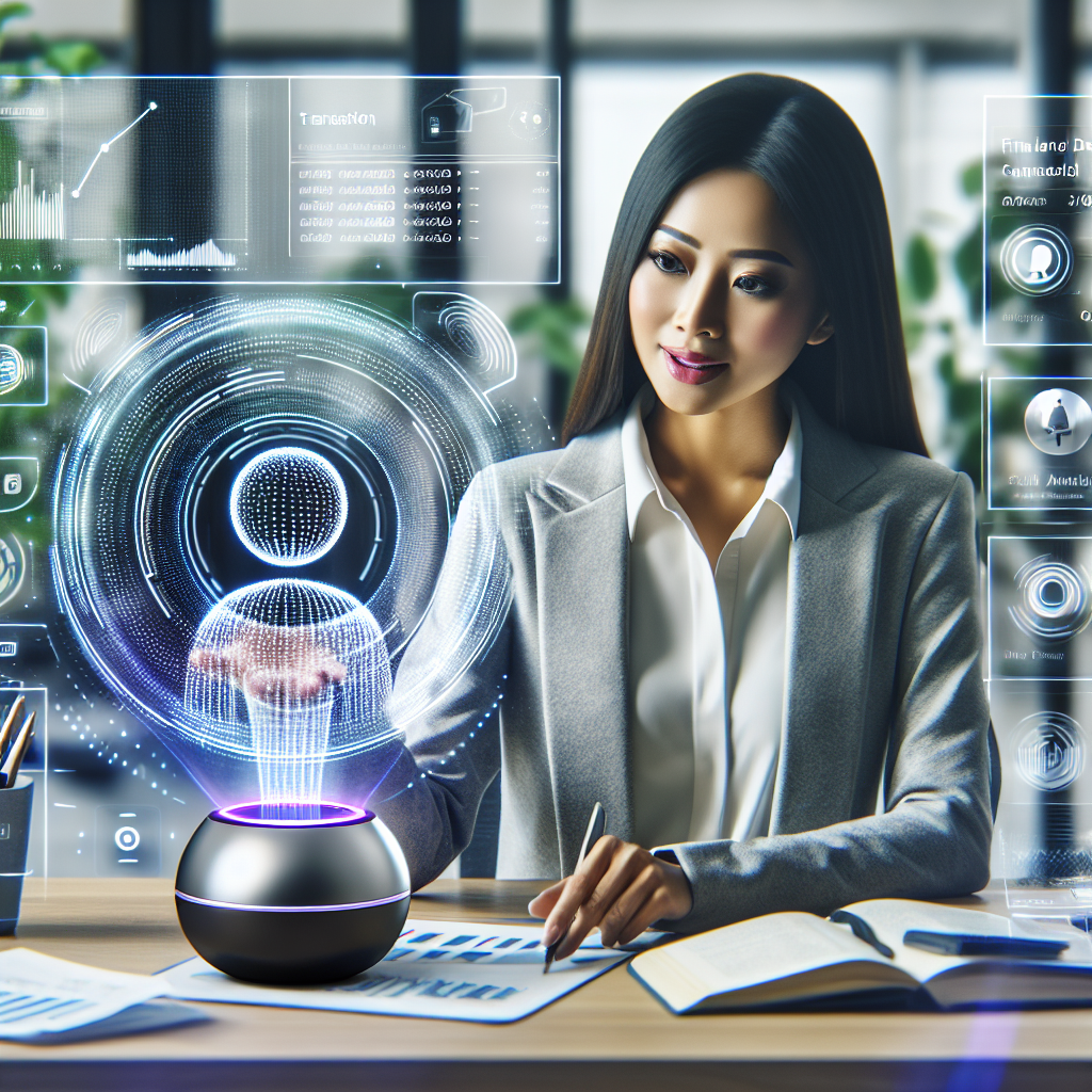 An AI-powered voice assistant providing banking services to a customer