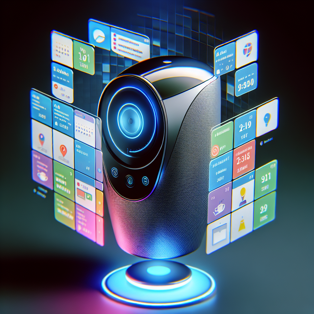 A voice-activated assistant responding to a scheduling command