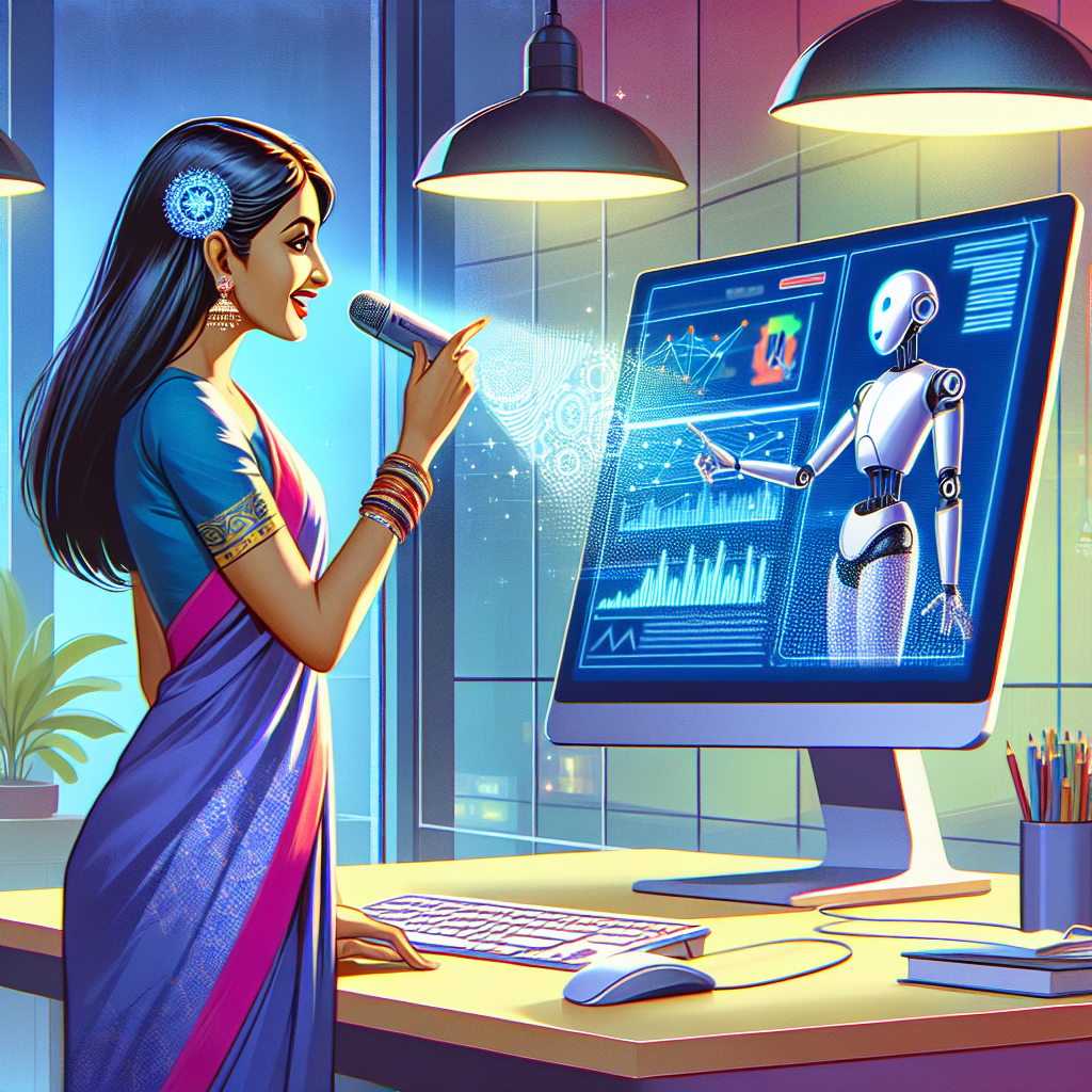 An image showing a person interacting with a voice-activated survey, possibly highlighting increased user engagement.
