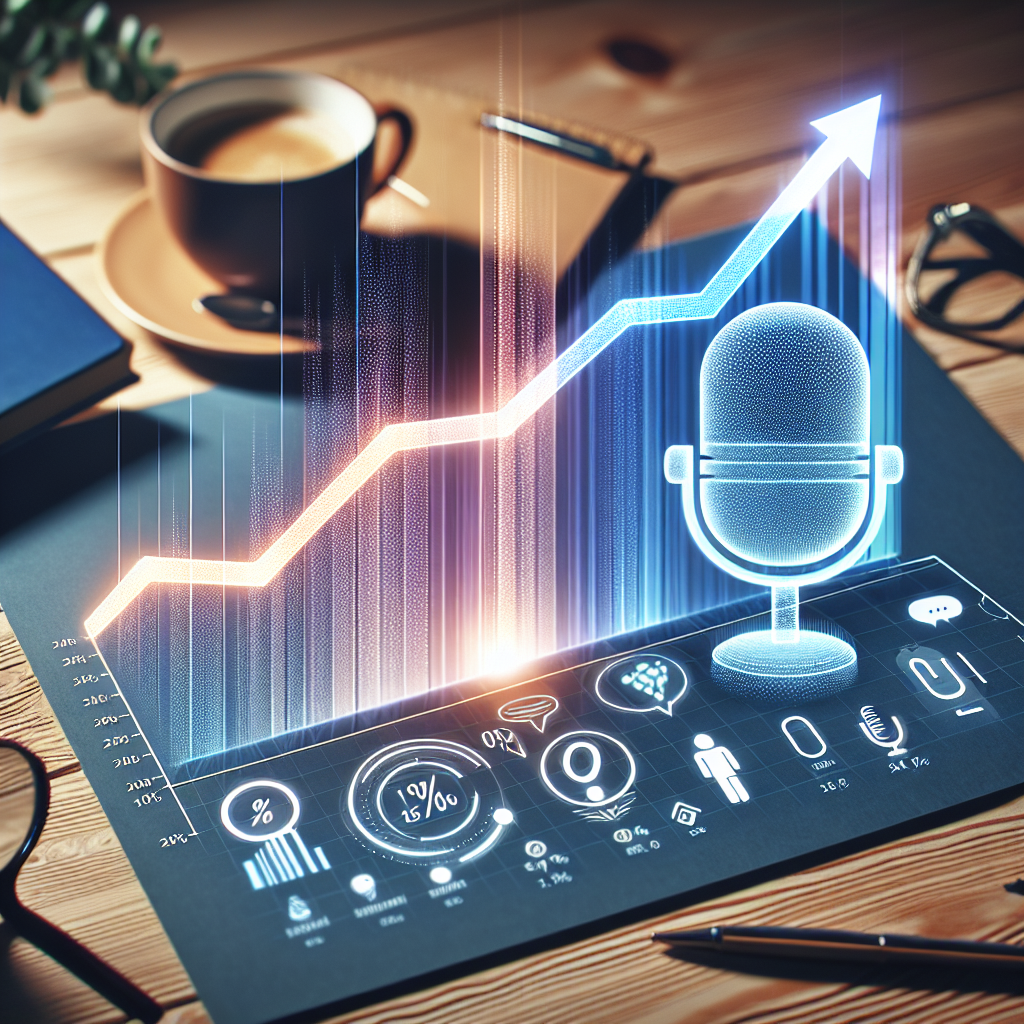 A graphical representation showing an upward trend in the adoption of voice-activated technology in customer onboarding.