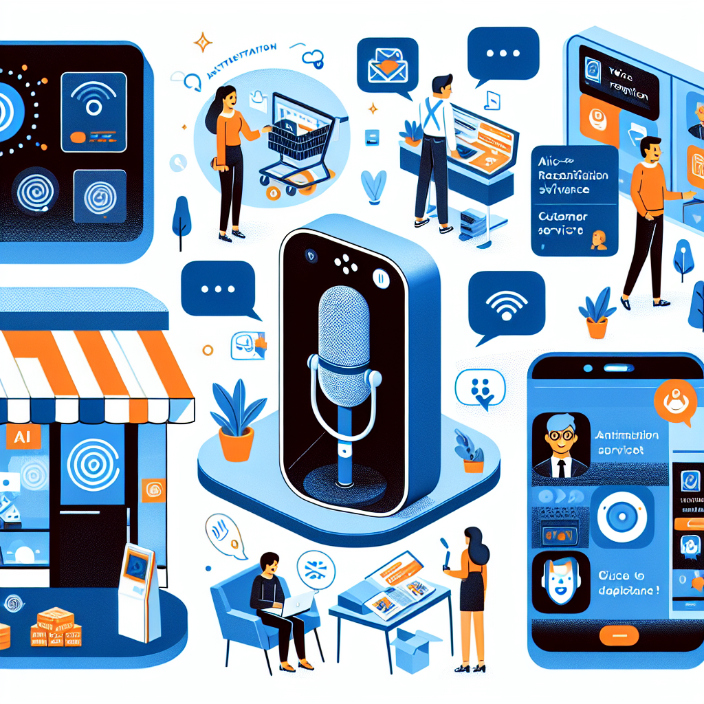 A graphic showcasing various applications of voice-activated technology in customer service