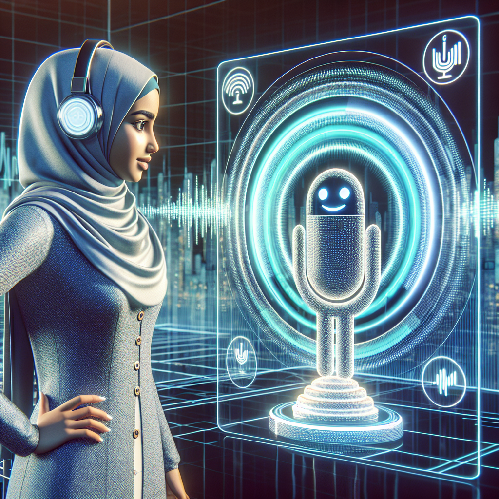 An image depicting a customer interacting with a voice-activated dispute resolution system
