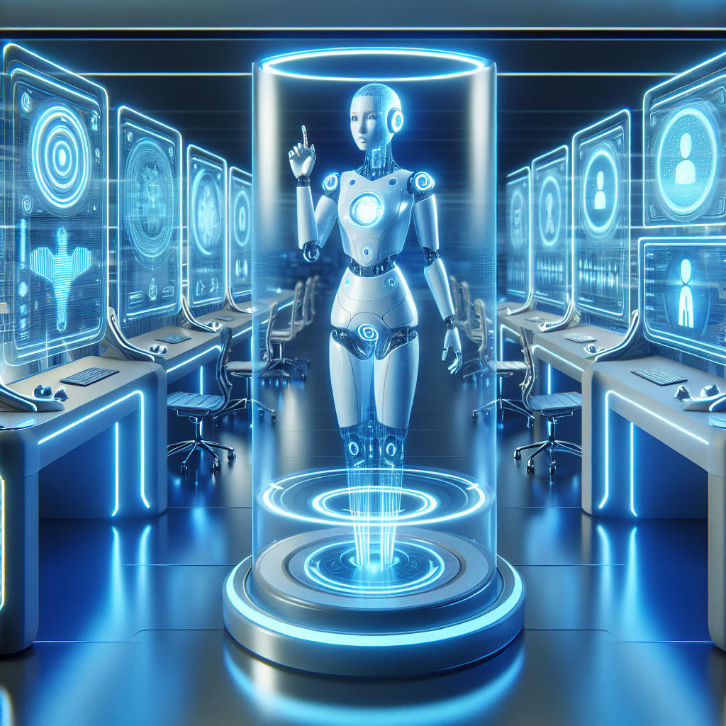 An AI-powered voice-activated help desk representation