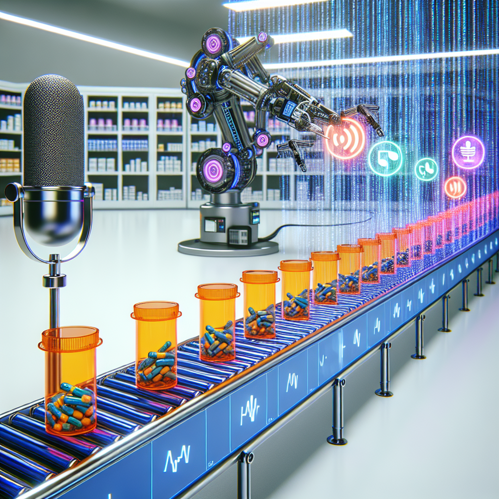 Illustration of a voice-activated prescription refill system