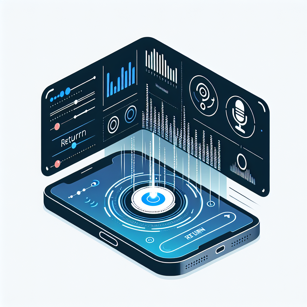 An illustration depicting a smart device with voice activation processing a return request