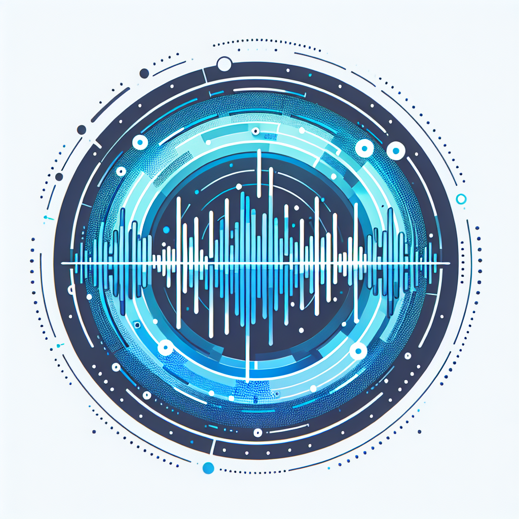 An illustration of a digital interface for voice-based authentication with sound waves depicting voice input - showcasing the technology at its simplest form.