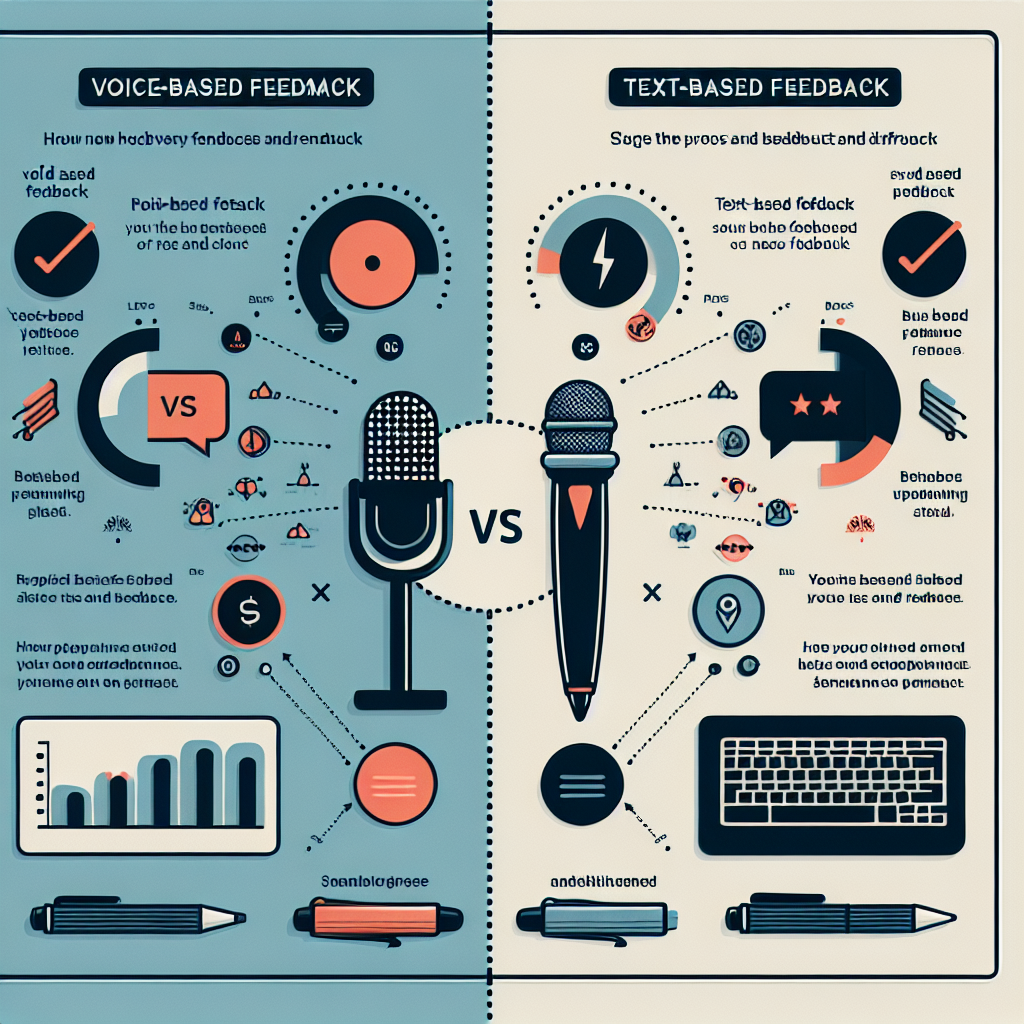 A graphic showing the comparison between voice-based and text-based feedback