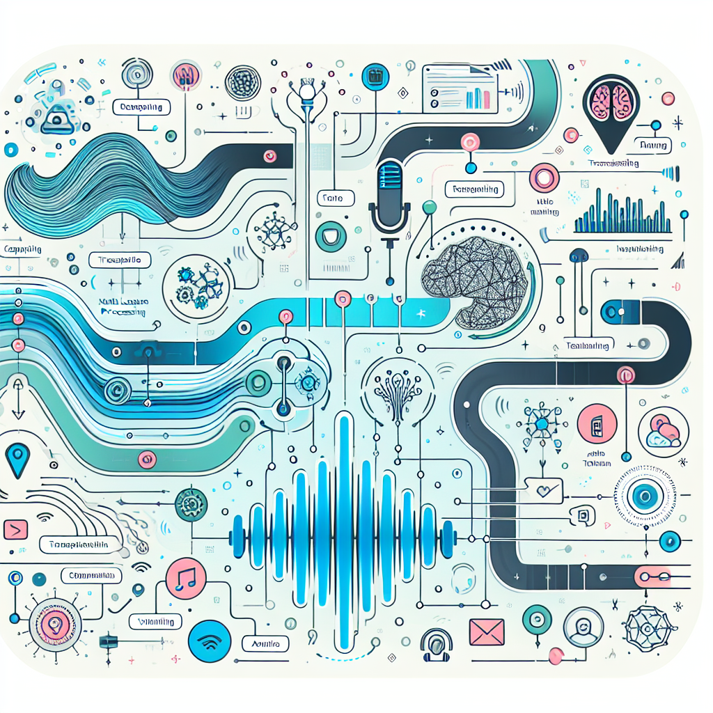 An infographic showing how voice-based customer feedback systems work, from capturing voice feedback to analysis using AI and machine learning technologies.