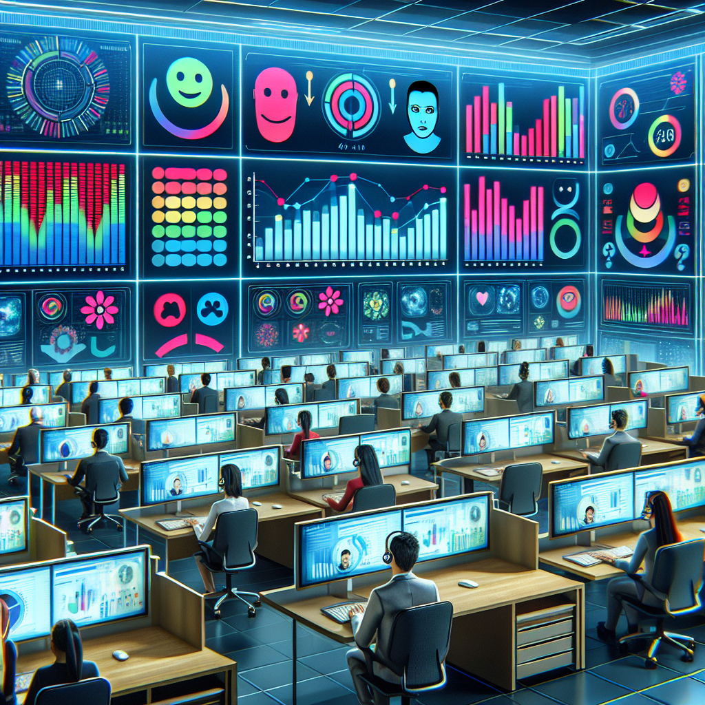 An image showing customer calls being monitored for emotion tracking