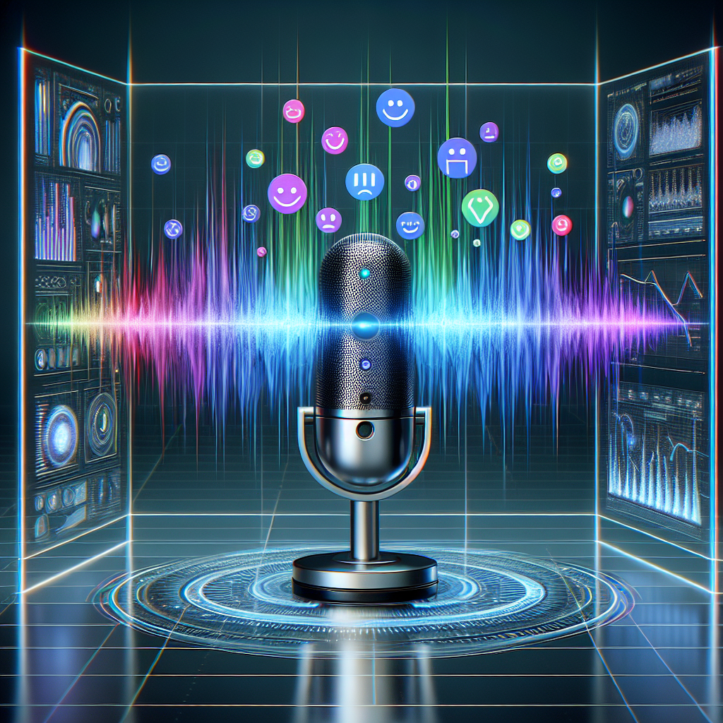 An illustration showcasing voice-based emotion tracking technology