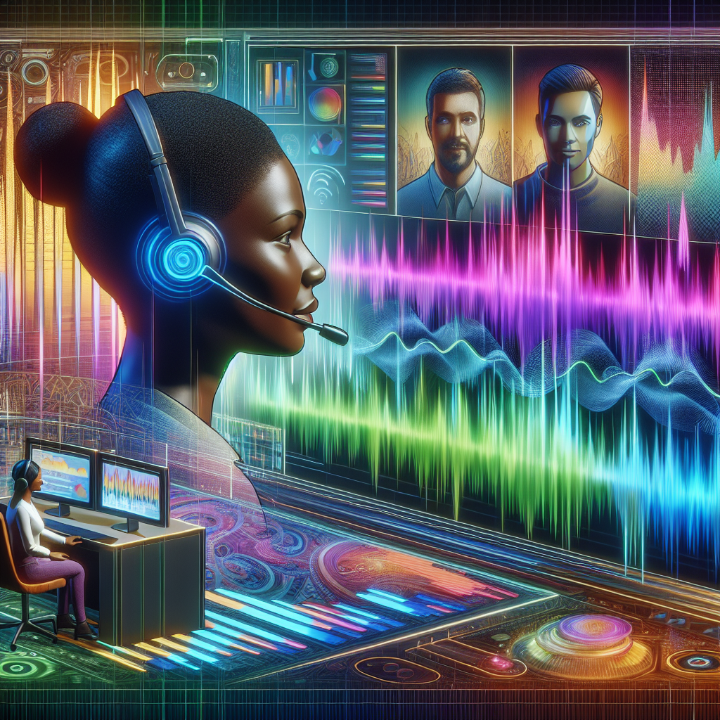 An illustration representing voice-based emotion analytics in a customer service framework