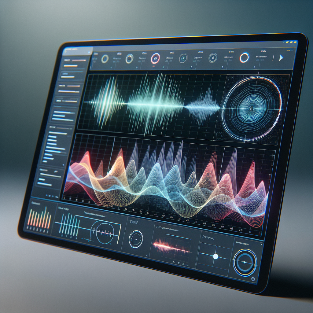 A digital screen showing voice-based identity verification in process with spectrogram waves