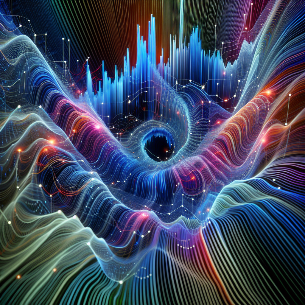A visually interactive representation of a voice stress wave, showing how AI analyzes voice stress