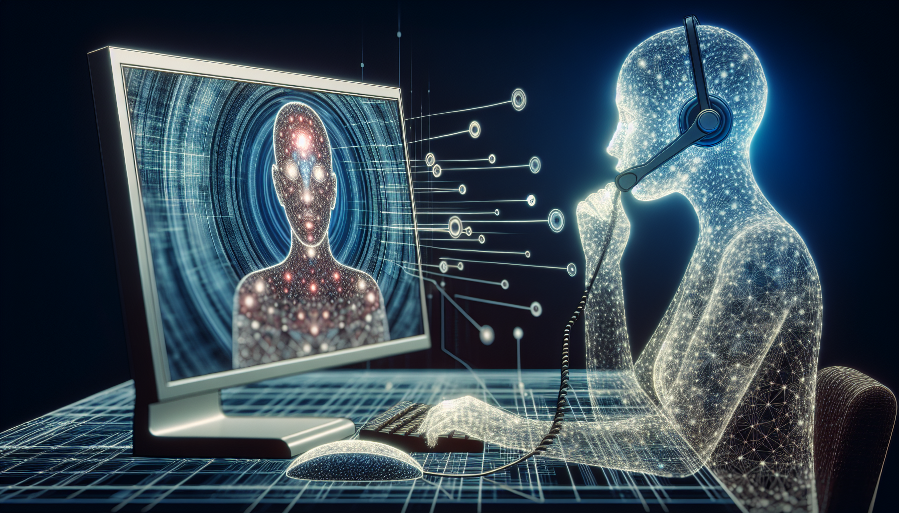 An image depicting a VoIP-based customer service interaction