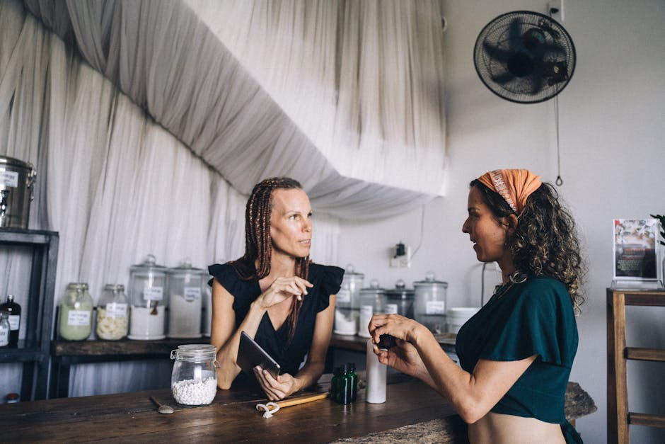 A vibrant image of a business team engaged in a personalized consultation with a focus on customer interaction.