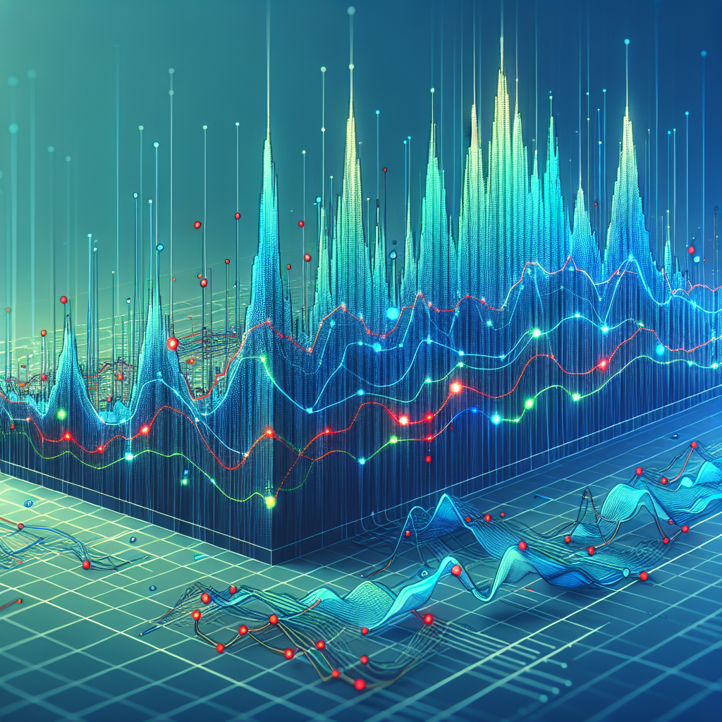 An image depicting a fluctuating network signal graph, emphasizing variability in data transmission.