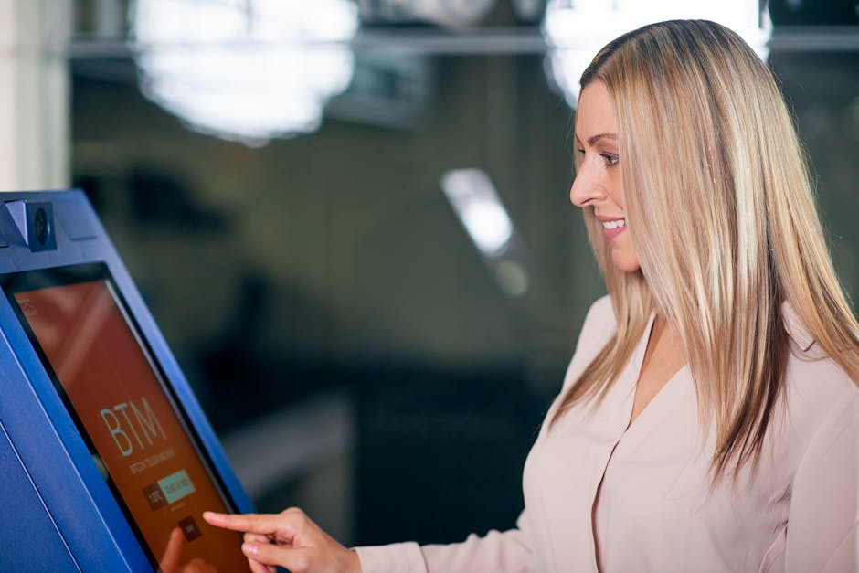 An illustration showcasing a customer interacting with an IVR system, depicting a split-screen with a friendly automated interface on one side and a satisfied customer on the other.