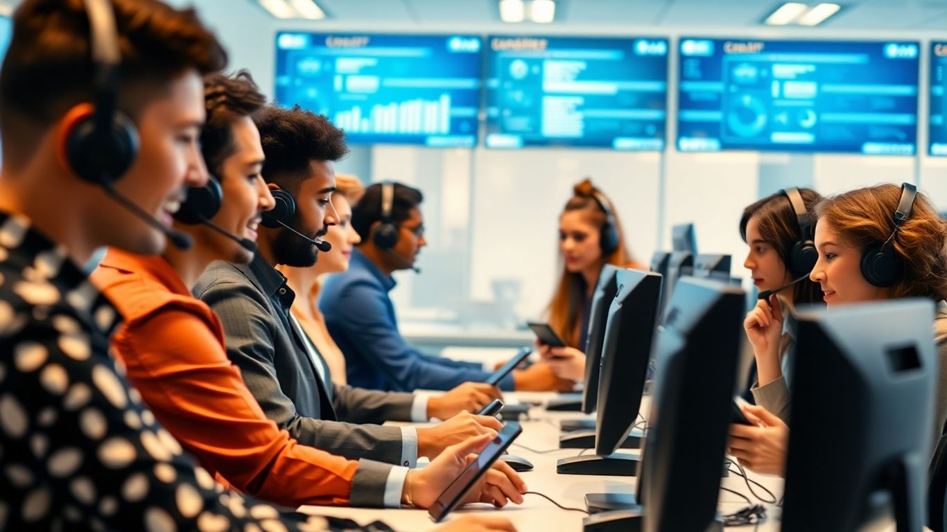 Call center agents using devices for omnichannel support