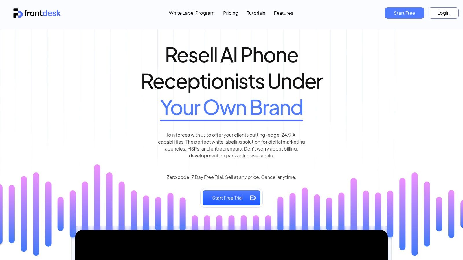 My AI Front Desk: White Label AI Phone Receptionist for Agencies