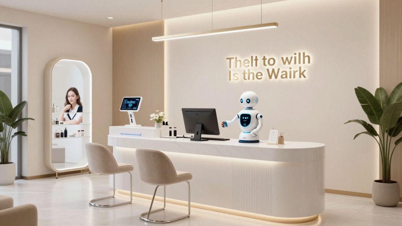 AI receptionist assisting a client at a nail salon.
