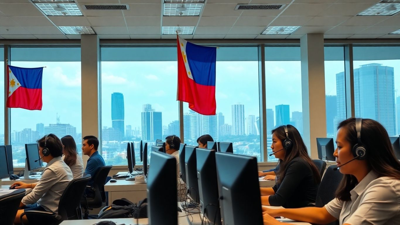 Call center agents working in modern Manila office