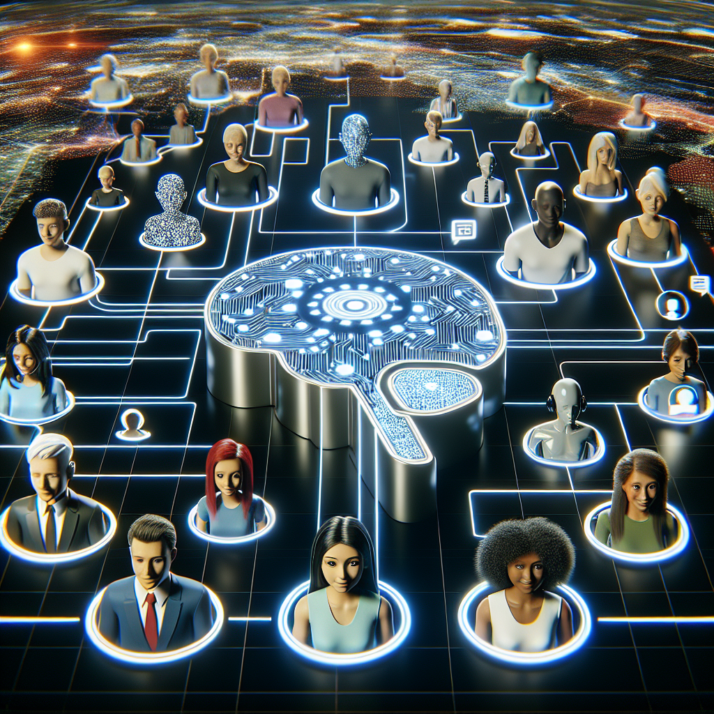 Illustration depicting a virtual receptionist interface managing multiple phone calls.