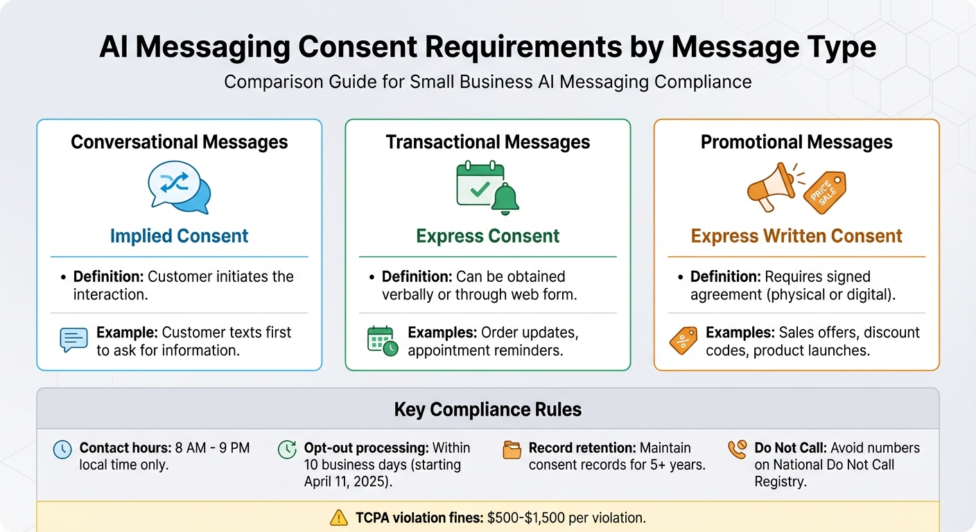 AI Messaging Consent Requirements by Message Type