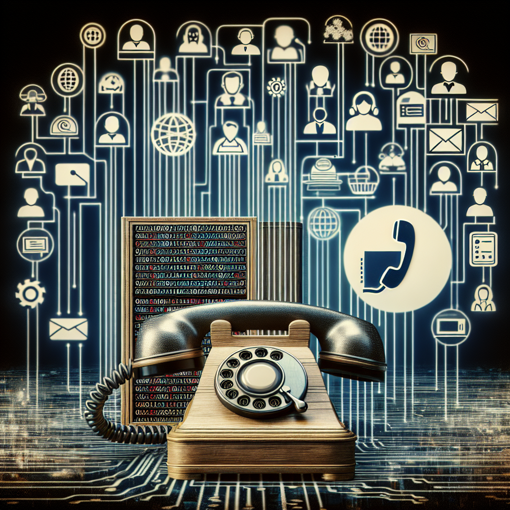 An image illustrating the workflow of an AI-powered outbound dialer in a business setting