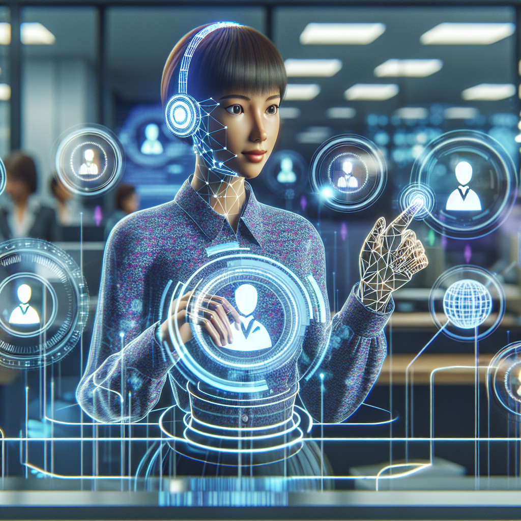 An image showing a virtual receptionist in action or an illustration depicting AI call automation